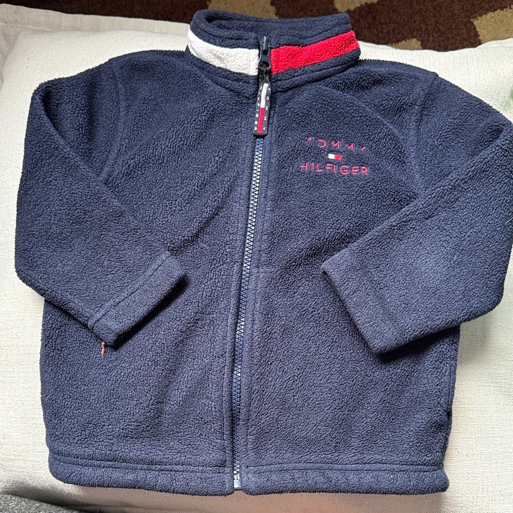 Tommy Hilfiger Navy thick Fleece with Red and White Trim